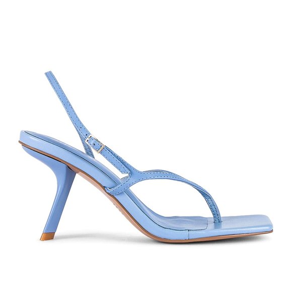 Alias Mae Waikiki Mule Sandal Sky Light Blue Leather Low Heel Heeled Thong 39 9 - Picture 1 of 11